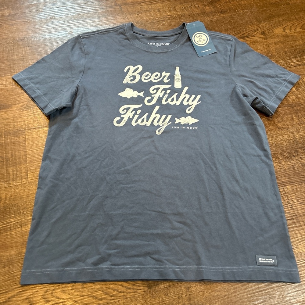 Life Is Good Men's Blue Graphic Tee